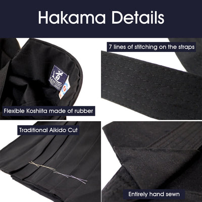 Cotton Black/Blue Dye Heavy Aikido Hakama #8000